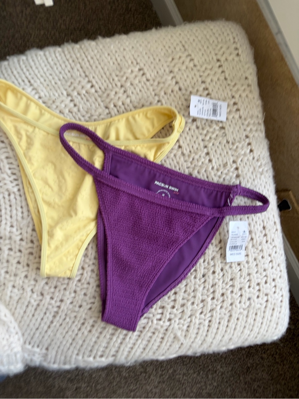 Pacsun 2 bikini bottoms - Yellow Bikini Bottom and Purple Bikini Bottom (medium)